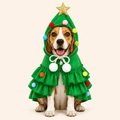 Christmas Dog Cape – Red & Green Christmas Tree Costume